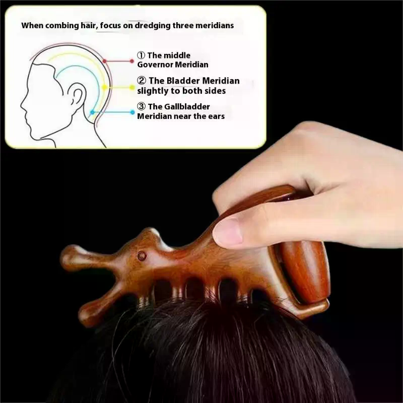 Hair Care Vegan - Pettine per massaggio in legno Testa